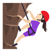 🧗🏻‍♀️ Emoji Mulher Escalando: Pele Clara na JoyPixels 5.5.