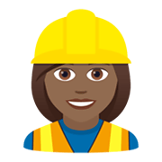 👷🏾‍♀️ Emoji Bauarbeiterin: mitteldunkle Hautfarbe JoyPixels 5.5.