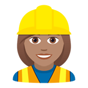 👷🏽‍♀️ Emoji Bauarbeiterin: mittlere Hautfarbe JoyPixels 5.5.