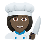 👩🏿‍🍳 Emoji Cocinera: Tono De Piel Oscuro en JoyPixels 5.5.