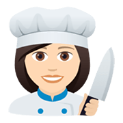 👩🏻‍🍳 Emoji Cozinheira: Pele Clara na JoyPixels 5.5.