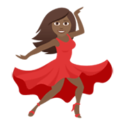 💃🏾 Emoji tanzende Frau: mitteldunkle Hautfarbe JoyPixels 5.5.