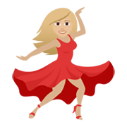 💃🏼 Emoji tanzende Frau: mittelhelle Hautfarbe JoyPixels 5.5.