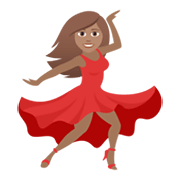 💃🏽 Emoji tanzende Frau: mittlere Hautfarbe JoyPixels 5.5.