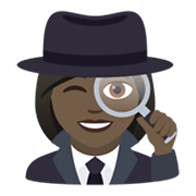 🕵🏿‍♀️ Emoji Detective Mujer: Tono De Piel Oscuro en JoyPixels 5.5.