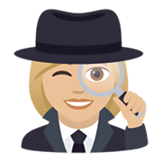 🕵🏼‍♀️ Emoji Detective Mujer: Tono De Piel Claro Medio en JoyPixels 5.5.