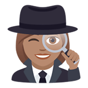 🕵🏽‍♀️ Emoji Detetive Mulher: Pele Morena na JoyPixels 5.5.