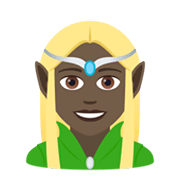 Emoji 🧝🏿‍♀️ Elfo Donna: Carnagione Scura su JoyPixels 5.5.
