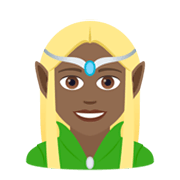 🧝🏾‍♀️ Emoji Elfa: Pele Morena Escura na JoyPixels 5.5.