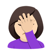 🤦🏻‍♀️ Emoji Mulher Decepcionada: Pele Clara na JoyPixels 5.5.