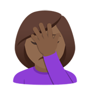 🤦🏾‍♀️ Emoji Mulher Decepcionada: Pele Morena Escura na JoyPixels 5.5.