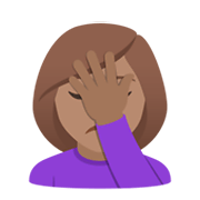 Emoji 🤦🏽‍♀️ Donna Esasperata: Carnagione Olivastra su JoyPixels 5.5.