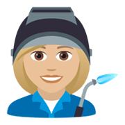 👩🏼‍🏭 Emoji Fabrikarbeiterin: mittelhelle Hautfarbe JoyPixels 5.5.