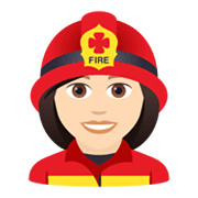 Emoji 👩🏻‍🚒 Pompiere Donna: Carnagione Chiara su JoyPixels 5.5.