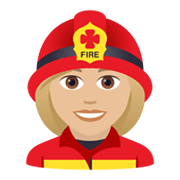👩🏼‍🚒 Emoji Feuerwehrfrau: mittelhelle Hautfarbe JoyPixels 5.5.