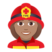 Emoji 👩🏽‍🚒 Pompiere Donna: Carnagione Olivastra su JoyPixels 5.5.