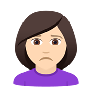 🙍🏻‍♀️ Emoji Mulher Franzindo A Sobrancelha: Pele Clara na JoyPixels 5.5.