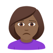 🙍🏾‍♀️ Emoji Mulher Franzindo A Sobrancelha: Pele Morena Escura na JoyPixels 5.5.