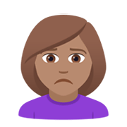 🙍🏽‍♀️ Emoji Mulher Franzindo A Sobrancelha: Pele Morena na JoyPixels 5.5.