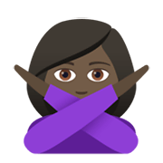 🙅🏿‍♀️ Emoji Frau mit überkreuzten Armen: dunkle Hautfarbe JoyPixels 5.5.
