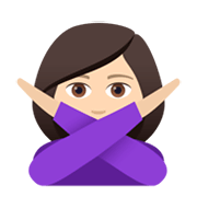 🙅🏻‍♀️ Emoji Frau mit überkreuzten Armen: helle Hautfarbe JoyPixels 5.5.