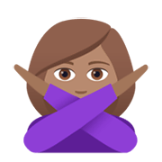 🙅🏽‍♀️ Emoji Mujer Haciendo El Gesto De «no»: Tono De Piel Medio en JoyPixels 5.5.