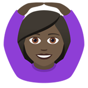 🙆🏿‍♀️ Emoji Mulher Fazendo Gesto De «OK»: Pele Escura na JoyPixels 5.5.