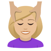 💆🏼‍♀️ Emoji Frau, die eine Kopfmassage bekommt: mittelhelle Hautfarbe JoyPixels 5.5.