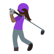 Emoji 🏌🏾‍♀️ Golfista Donna: Carnagione Abbastanza Scura su JoyPixels 5.5.
