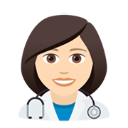 👩🏻‍⚕️ Emoji Ärztin: helle Hautfarbe JoyPixels 5.5.