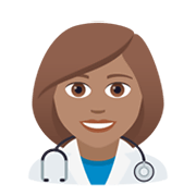 👩🏽‍⚕️ Emoji Ärztin: mittlere Hautfarbe JoyPixels 5.5.