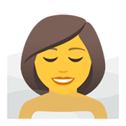 🧖‍♀️ Emoji Frau in Dampfsauna JoyPixels 5.5.