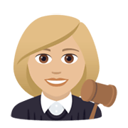 👩🏼‍⚖️ Emoji Juíza: Pele Morena Clara na JoyPixels 5.5.
