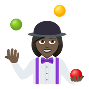 Emoji 🤹🏿‍♀️ Giocoliere Donna: Carnagione Scura su JoyPixels 5.5.