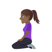 🧎🏾‍♀️ Emoji Mujer De Rodillas: Tono De Piel Oscuro Medio en JoyPixels 5.5.