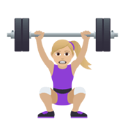 🏋🏼‍♀️ Emoji Mulher Levantando Peso: Pele Morena Clara na JoyPixels 5.5.