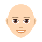 👩🏻‍🦲 Emoji Frau: helle Hautfarbe, Glatze JoyPixels 5.5.
