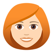 👩🏻‍🦰 Emoji Mujer: Tono De Piel Claro Y Pelo Pelirrojo en JoyPixels 5.5.