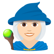 🧙🏻‍♀️ Emoji Maga: Tono De Piel Claro en JoyPixels 5.5.