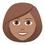 👩🏽 Emoji Frau: mittlere Hautfarbe JoyPixels 5.5.