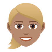 👱🏽‍♀️ Emoji Mujer Rubia: Tono De Piel Medio en JoyPixels 5.5.