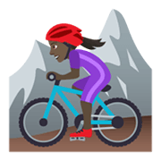 🚵🏿‍♀️ Emoji Mujer En Bicicleta De Montaña: Tono De Piel Oscuro en JoyPixels 5.5.