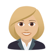 👩🏼‍💼 Emoji Büroangestellte: mittelhelle Hautfarbe JoyPixels 5.5.