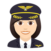 👩🏻‍✈️ Emoji Pilotin: helle Hautfarbe JoyPixels 5.5.