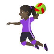 🤾🏿‍♀️ Emoji Handballspielerin: dunkle Hautfarbe JoyPixels 5.5.