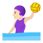 🤽🏻‍♀️ Emoji Mulher Jogando Polo Aquático: Pele Clara na JoyPixels 5.5.