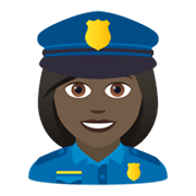 👮🏿‍♀️ Emoji Polizistin: dunkle Hautfarbe JoyPixels 5.5.