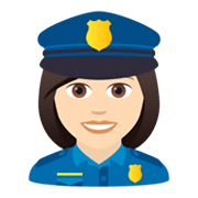 👮🏻‍♀️ Emoji Polizistin: helle Hautfarbe JoyPixels 5.5.