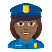 👮🏾‍♀️ Emoji Policial Mulher: Pele Morena Escura na JoyPixels 5.5.