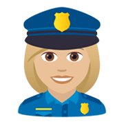 👮🏼‍♀️ Emoji Polizistin: mittelhelle Hautfarbe JoyPixels 5.5.